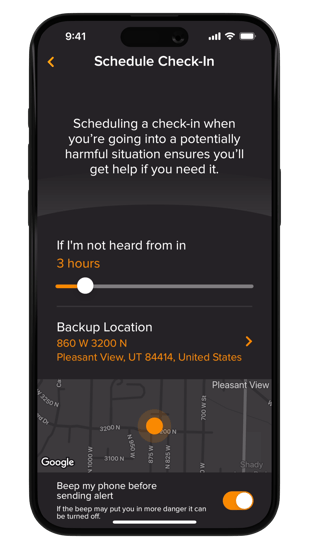 iPhone - Scheduled check-in